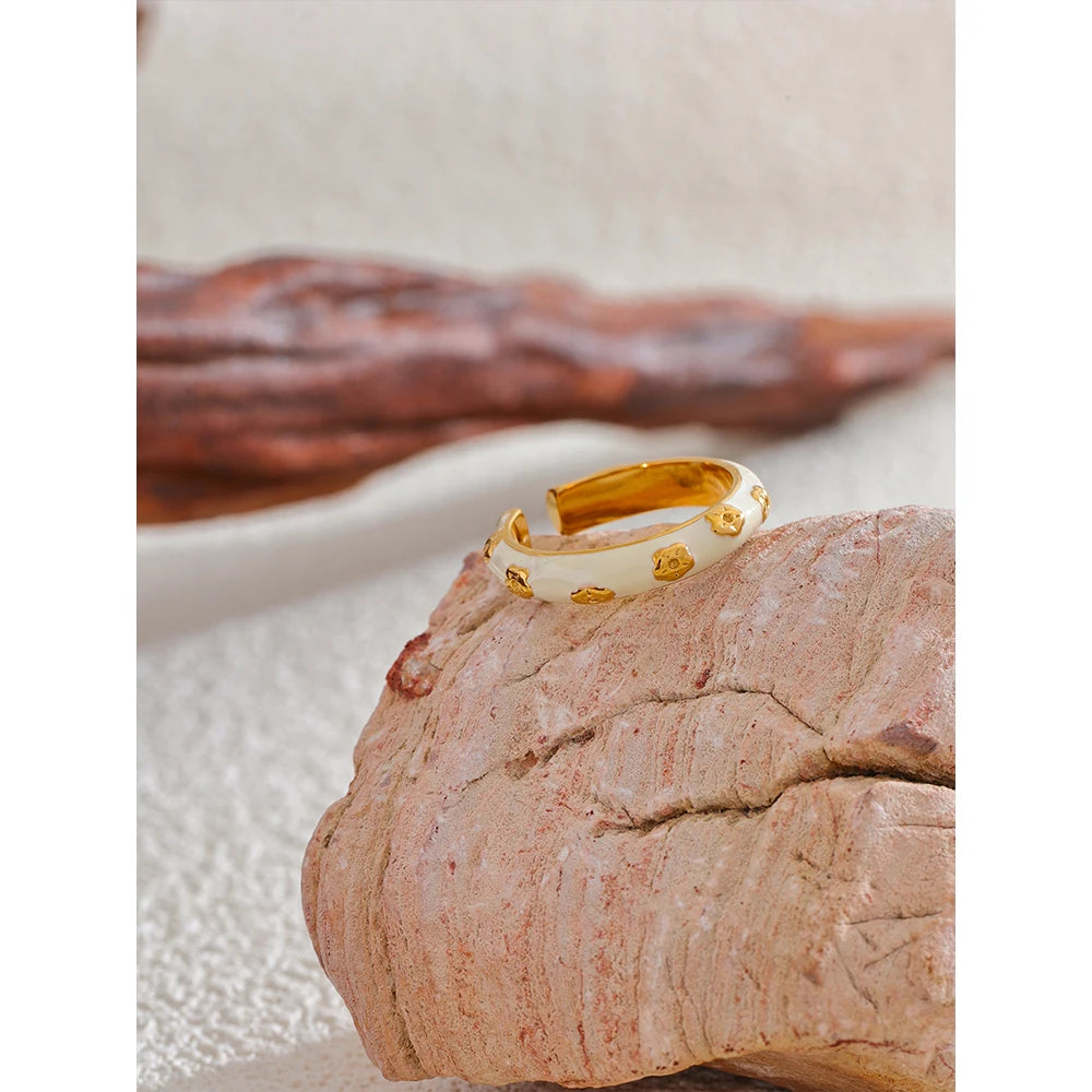 White Enamel Ring