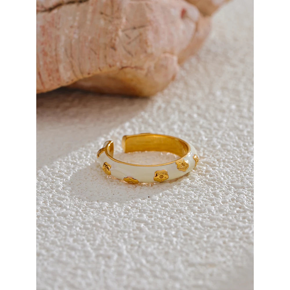 White Enamel Ring