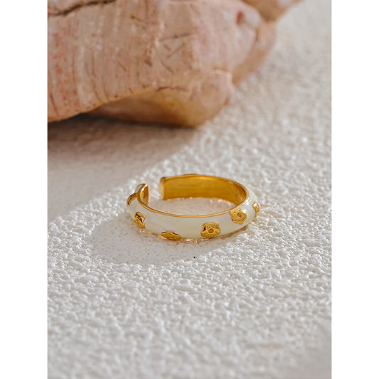 White Enamel Ring